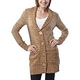 Mossimo® Black: Women's Long Sleeve Button Cardigan - Dark Camel L