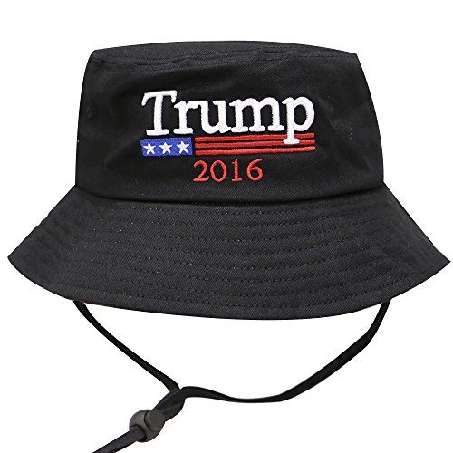 Bd2024 Donald Trump with Flag 2016 Bucket Hat with String Black