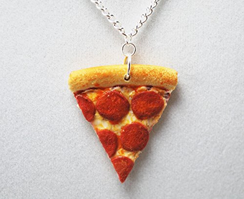 Pepperoni Pizza Slice Polymer Clay Necklace