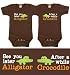 Twin Boys Gift Set (Includes 2 Brown Bodysuits - See You Later Alligator, size 6-12 mo)