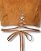 Persun Women's Camel Faux Suede Cut Out Multi Strap Tied Crop Top