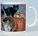 Flowerpots Cats Mug
