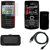 iNcido Brand Nokia X2-01 Combo Rubber Black Protective Case Faceplate Cover ....