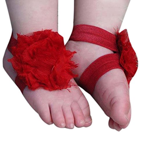 FEITONG@ 2016 0-12M Baby Toddler Infant Girls Barefoot Beach Sandals Shoes (Yellow) (Red)
