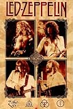 Led Zeppelin (Group, Parchment) Music Poster Print - 24x36