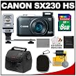 Canon PowerShot SX230 HS Digital Camera (Black) with 8GB Card + Battery + (2) Cases + Flash + Accessory Kit Canon PowerShot SX230 HS Digital Camera (Black) with 8GB Card + Battery + (2) Cases + Flash + Accessory Kit