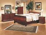 Queen Coaster Antique Sleigh Bed in Cherry Finish