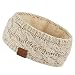 C.C Winter Fuzzy Fleece Lined Thick Knitted Headband Headwrap Earwarmer (HW-33) (Oatmeal-Confetti)