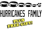 16" x 6.75" Hurricanes Hockey Family Vinyl Sticker Decal [Die-cut, White] + with Free Hockey Pencil