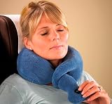 NECK MASSAGE MEMORY FOAM LOOP THROUGH NECK PILLOW. 2 Speed Vibration Massage. Plush Velour Cover