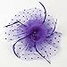 FAYBOX Big Flower Mesh Bow Feather Women Fascinator Dot Veil Hair Clip PUR