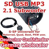 Produkt-Bild: SW-800 IN - 12V Motorrad MP3 Player USB SD Subwoofer 2.1 mit Innenlautsprechern + Kabelfernbedienung