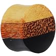 3/4" Organic Triple Layered Wood Convex Concave Plug