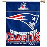 NFL New England Patriots 2011 AFC Conference Champions 27-By-37 Inch Vertical Flag