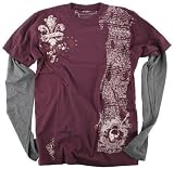 Virtue Honor Men's Long Sleeve T-Shirt - Burgundy / Charcoal
