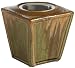 Napa Firelite Party Time, Olive Green Glazed Ceramic, 5-Inch Tall by 4-3/4-Inch Square