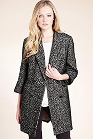 Autograph Notch Lapel Textured Coat with Wool