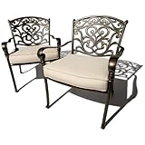 Strathwood St. Thomas Cast-Aluminum Deep-Seating Arm Chair, Set of 2