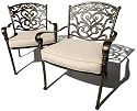 Strathwood St. Thomas Cast Aluminum Deep Seating Arm Chair with Cushion, Set of Two