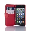 JAMMYLIZARD Custodia ROSSA a Portafoglio in Pelle per il nuovo IPhone 5 . Pellicola proteggi schermo in regalo!