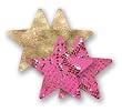 Nippies Pink Gold Metallic Snake Print Cross Waterproof Self Adhesive Fabric Nipple Cover Pasties