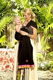 Oopa Baby Pique Sling Black Pique with Ice Cream Stripe Ribbon Edging