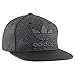 adidas Men's Originals Snapback Flat Brim Cap, Black Tweed/Black, One Size