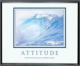 Framed Attitude-Waves Motivational Print, 30w x 24h, Black Frame (AVT78024)