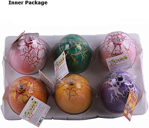 Julia Large Hatching Growing Dinosaur Egg Crackle Growing Pet Novel Toy for Children, Set of 6