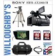 Sony HDR-AX2000 Handycam Camcorder Full 1920 x 1080 HD Video with 20x Wide Angle G-Lens + Sony CLM-V55 5" External LCD Monitor + Deluxe Camra Bag