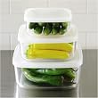Bormioli Rocco 388550SB4021990 Frigoverre Square Glass Food-Storage Containers with Lids, Set of 3