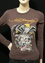 Ed Hardy Women Lady langarm T-Shirt Battle