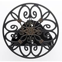Liberty Garden Products 670 Decorative Anti-Rust Cast Aluminum Wall-Mounted Garden Hose Butler/Hanger with 125-Foot Capacity, Antique Patina Finish