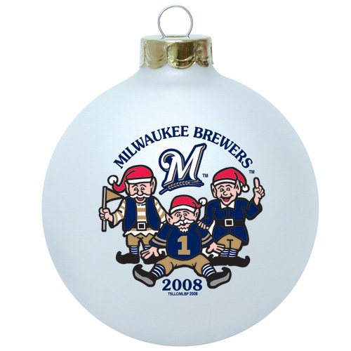 Milwaukee Brewers 2008 Santa's Elves Round Christmas Tree Ornament