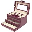 Jewelry Box Leather Pum Matching Stitching Tassel Buckle