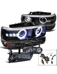 Automotive Parts and Accessories: Tahoe Black Halo LED Projector Headlights+Bumper+Smoke Fog light+Switch - Spec-D Tuning