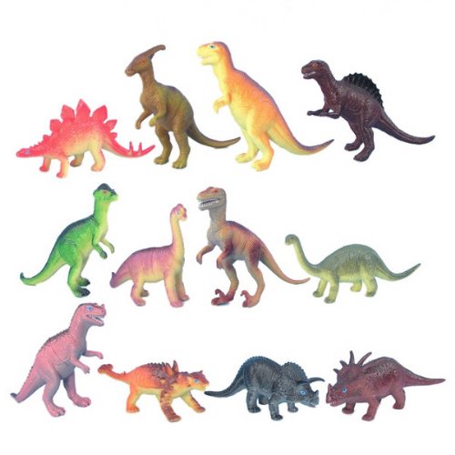 Dozen Jumbo Dinosaurs up to 6 inches long
