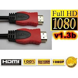 Premium 6ft High Speed HDMI Cable - Version 1.3b Category 2 Certified - 1080p (24K Gold Plated)! For PS3 / HDTV / Plasma, LCD, XBOX360, Blu-Ray Players, Satellite & Cable boxes