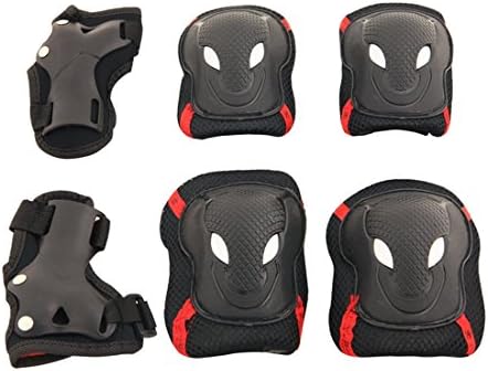 Breathable Crash Proof Adults Knee, Wrist, Elbow Pads for Skateboarding, Roller Blading and Riding (6pcs Set) (S)