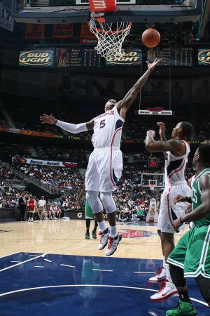 Boston Celtics v Atlanta Hawks: Josh Smith Photographic Poster Print by Scott Cunningham, 28x42