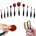 Queentools Professional 10-Piece Soft Oval Makeup Brush Set for women