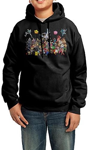 Boys Girls Kids Gather Cartoon Characters Hoodie Black Cotton Hoodie Medium