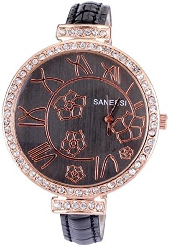 ANEESI Fashion watch for women luxury popular famous brand pu leather band watches ladies dress cool girls flowers roman hours clock