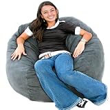 3-feet Grey Cozy Sac Bean Bag Chair Love Seat