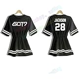 KPOP GOT7 Dress Jackson Jr. JB MarkShort Sleeve Cotton Skirt (Jackson, Black)