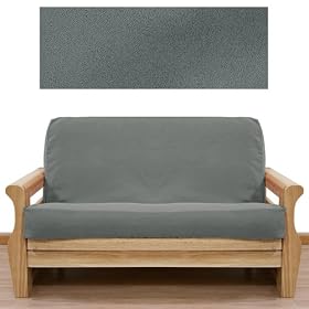 Ultra Suede Slate Grey Futon Cover Full 5pc Pillow set 648