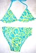 Girls 4-6X 2-piece Swimwear Triangle Top Bikini Aqua/Yellow