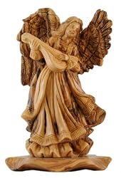 Angel with Oud olive wood Statue - Museum quality ( 12 inches high )