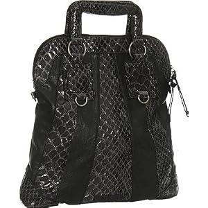 BCBGeneration Patchwork Exotic Slim Convertible Tote - Black or Teal Tan