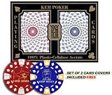 Kem 100% Plastic Playing Cards - Pantheon 2-Decks Poker Size Regular Index w/ 2 Free Card Covers